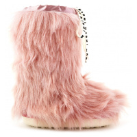 Sněhule marni faux long hair fur snow boots růžová