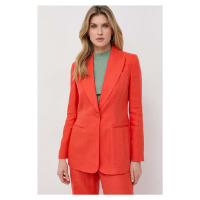 Plátěná bunda Luisa Spagnoli oranžová barva, jednořadá, hladká