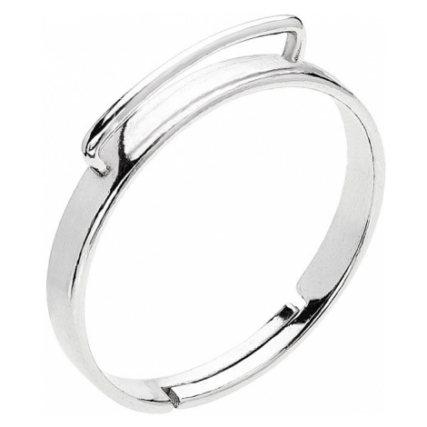 Evolution Group Stříbrný prsten s rhodiem hrazda P0046