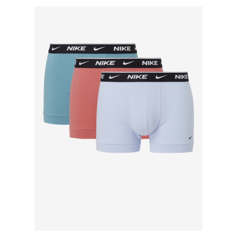 Sada tří pánských boxerek v bílé, světle modré a růžové barvě Nike