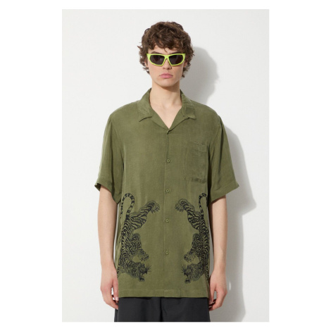 Košile Maharishi Take Tora pánská, zelená barva, relaxed, 5100.OLIVE