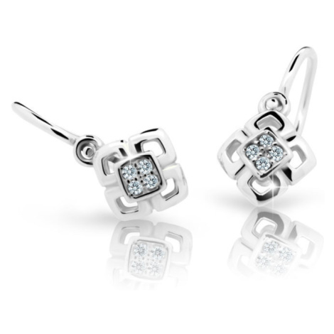 Dětské náušnice Danfil C2240 z bílého zlata, zapínání brizura