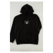 Trendyol Black Oversize/Wide Cut Hooded Fleece Inside Space Back Printed Sweatshirt