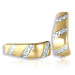 GEMMAX Jewelry Letní zlaté náušnice zdobené gravírováním - žluto-bílé zlato GLECN-20741