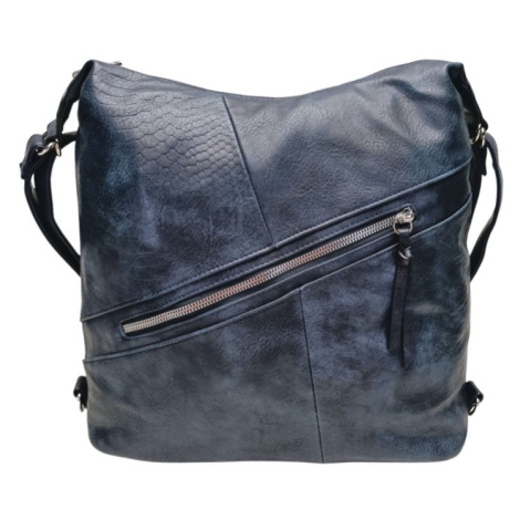 Velký tmavě modrý kabelko-batoh z eko kůže Tapple