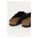 Semišové pantofle Birkenstock Boston SFB pánské, černá barva, 59461