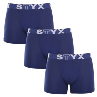 3PACK pánské boxerky Styx long sportovní guma tmavě modré (3U968)