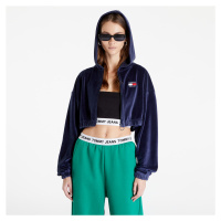 Tommy Jeans Super Crop Velour Zip Thru Twilight Navy