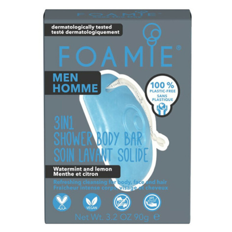 FOAMIE Pánská sprchová péče na obličej, tělo a vlasy 3v1 Shower Body Bar 90 g