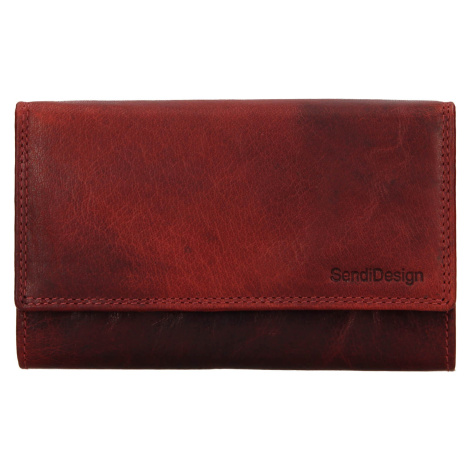 Dámská kožená peněženka SendiDesign Ember - červená Sendi Design