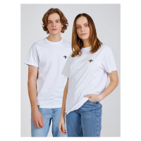 Bílé unisex tričko s výšivkou včely DOBRO. pro Forsage