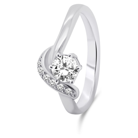 Brilio Silver Elegantní stříbrný prsten se zirkony RI048W 52 mm