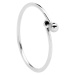 PDPAOLA Stříbrný minimalistický prsten BLACK ESSENTIA Silver AN02-132