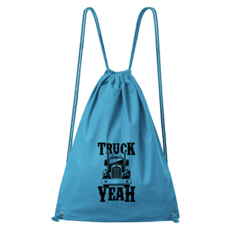 DOBRÝ TRIKO Bavlněný batoh s potiskem Truck yeah Barva: Tyrkysová