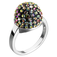 Evolution Group Stříbrný prsten s krystaly zelená boule 735013.5 vitrail medium