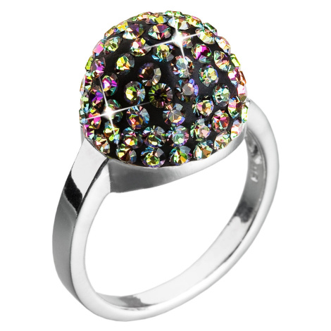 Evolution Group Stříbrný prsten s krystaly zelená boule 735013.5 vitrail medium