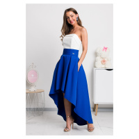 Modrá asymetrická sukně