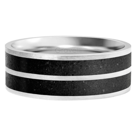 Gravelli Betonový prsten Fusion Double line ocelová/antracitová GJRWSSA112