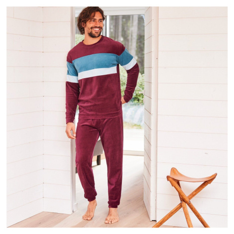 Velurové tříbarevné pyžamo Blancheporte
