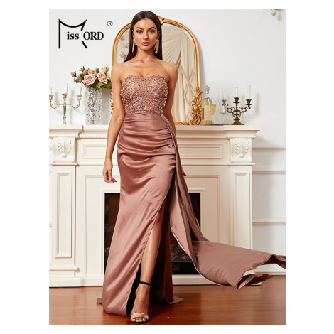 Elegantní společenské šaty s flitrovým topem a saténovou sukni LissCord