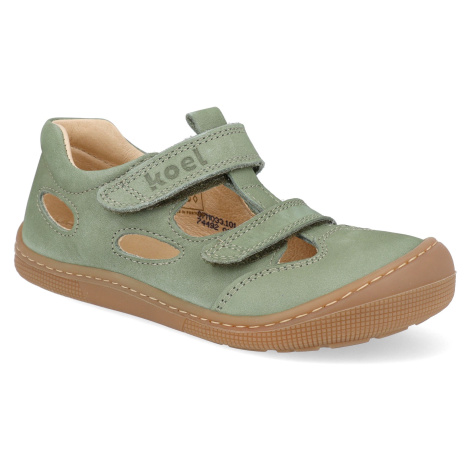 Barefoot dětské sandály Koel - Deen Napa Olive zelené Koel4kids