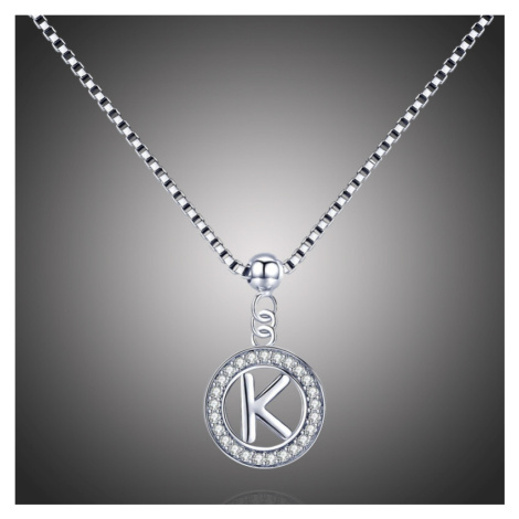 GRACE Silver Jewellery Stříbrný řetízek s přívěskem ve tvaru písmena K - stříbro 925/1000 NH-BSP