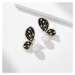 Éternelle Náušnice s perlou a zirkony Estafania - motýl E1381-E1993 Černá Bílá