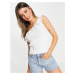 Morgan ruffle detail one shoulder top in white