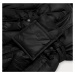 Černá péřová bunda se stojáčkem a kapucí (AG2-J82)