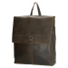Dámský laptop batoh z pravé kůže Micmacbags Golden Gate - olivový (13,3")