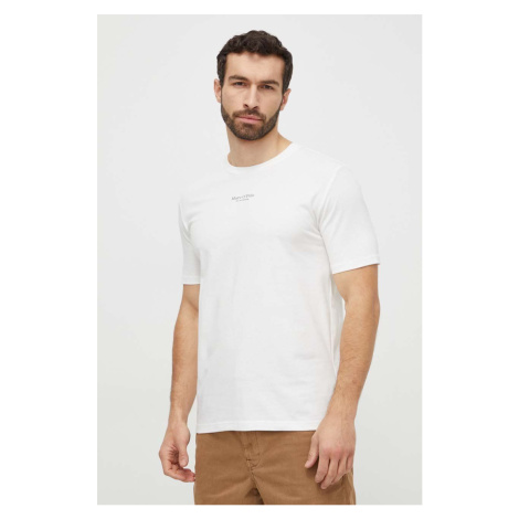 Bavlněné tričko Marc O'Polo béžová barva, s potiskem
