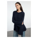 Trendyol Navy Blue More Sustainable Wide Pattern Peplum Detailed Knitwear Sweater