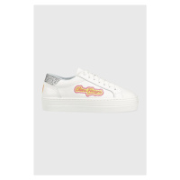 Kožené sneakers boty Chiara Ferragni CF3121_064 bílá barva, CF TENNIS LOW