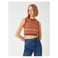 Koton Jacquard Crop Sweater