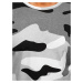 Světle šedé pánské bavlněné maskáčové tričko s potiskem Bolf 14930