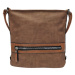 Velká středně hnědá kabelka a batoh 2v1 s texturou