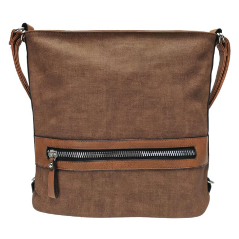 Velká středně hnědá kabelka a batoh 2v1 s texturou Tapple