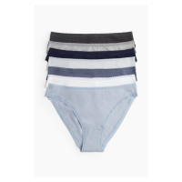 H & M - Kalhotky bikini z bavlněného žerzeje: balení po 7 - modrá