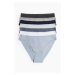 H & M - Kalhotky bikini z bavlněného žerzeje: balení po 7 - modrá