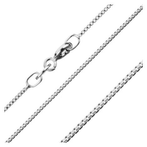 Stříbrný řetízek 925, hustě propojená hranatá očka, šířka 0,7 mm, délka 455 mm Šperky eshop