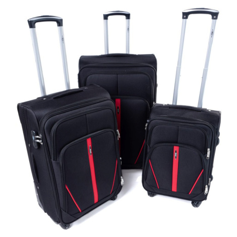 Rogal Černá sada 3 cestovních kufrů "Practical" - M (35l), L (65l), XL (100l)