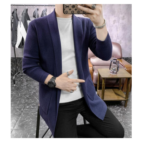 Dlouhý pánský cardigan, pletený kabátek s kapsami JFC FASHION