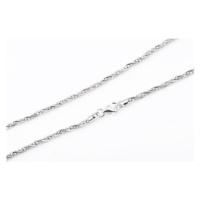 Dámský pletený stříbrný náhrdelník 62612F 45 cm