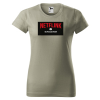 DOBRÝ TRIKO Vtipné dámské tričko NETFLINK Barva: Světlá khaki