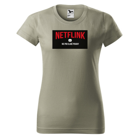 DOBRÝ TRIKO Vtipné dámské tričko NETFLINK Barva: Světlá khaki
