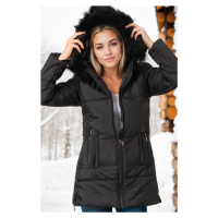 Z6668 DEWBERRY WOMEN'S COAT-DARK BLACK