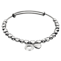 Hot Diamonds Ocelový náramek Emozioni Silver Heart Bangle DC094