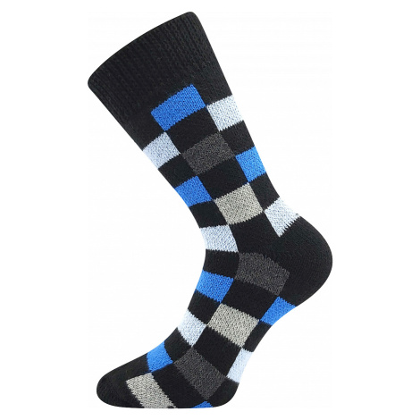 Dámské, pánské ponožky Boma - spací, kostka, tmavě modrá Barva: Černá