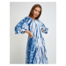 Modro-bílé dámské batikované midišaty Lee