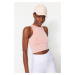 Trendyol Dried Rose Seamless/Seamless Crop Acid Washed Halter Neck Knitted Sports Top/Blouse